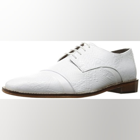 Men's Stacy Adams Rizzo Oxford  Shoes White (25086 100) Size 9 - Picture 2 of 4